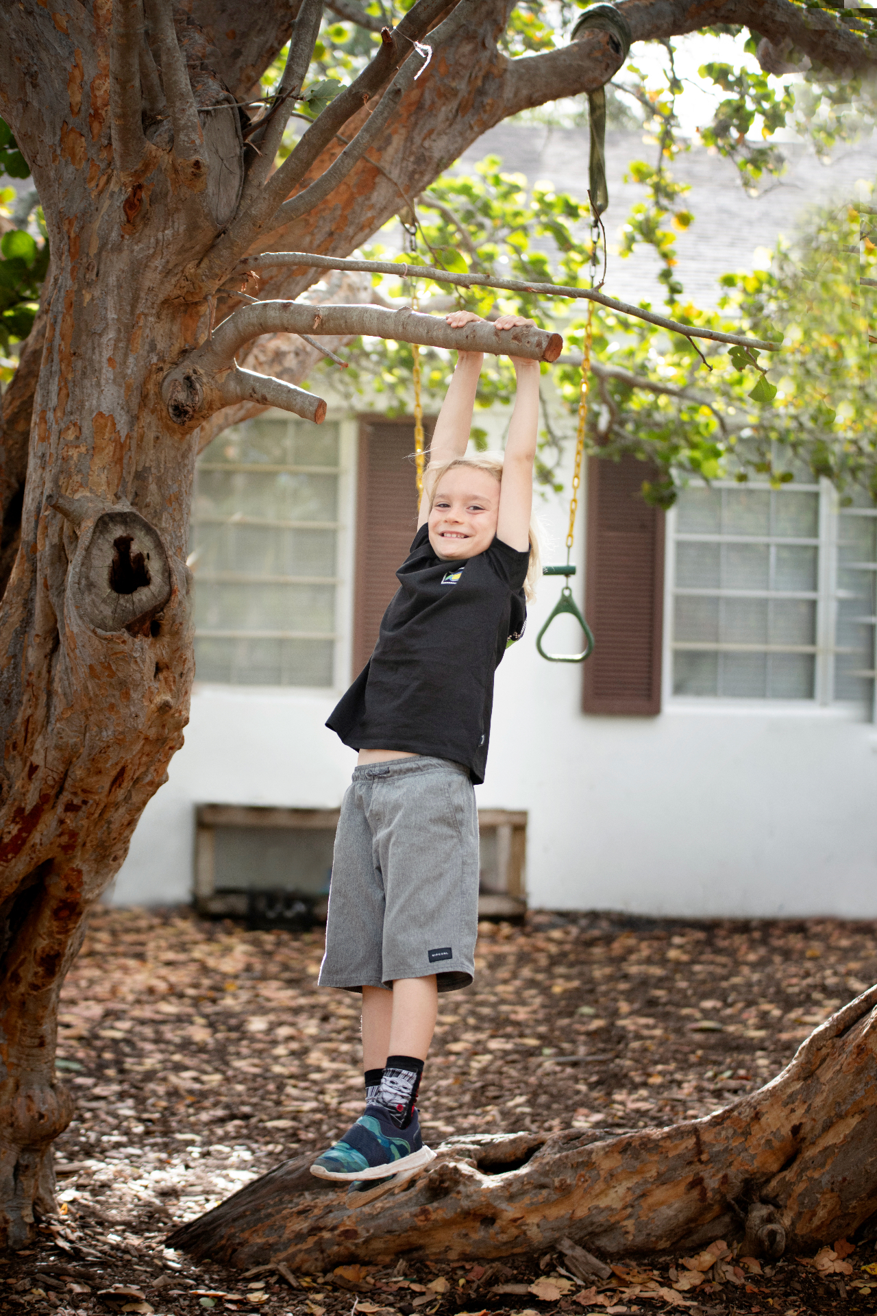 Bassil climbing a tree — child-led learning in nature